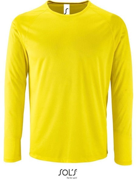 Pánské sportovní tričko SPORTY s dlouhým rukávem - Neon yellow XL