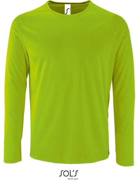 Pánské sportovní tričko SPORTY s dlouhým rukávem - Neon green XXL