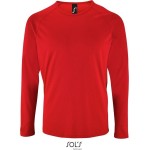 Pánské sportovní tričko SPORTY s dlouhým rukávem - Červená 3XL