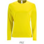 Dámské sportovní tričko SPORTY s dlouhým rukávem - Neon yellow XS