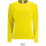 Dámské sportovní tričko SPORTY s dlouhým rukávem - Neon yellow S