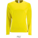 Dámské sportovní tričko SPORTY s dlouhým rukávem - Neon yellow XL