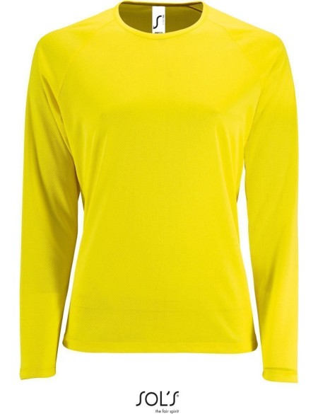 Dámské sportovní tričko SPORTY s dlouhým rukávem - Neon yellow XL