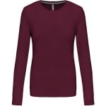 Dámské tričko - Kariban K383 s dlouhým rukávem - Burgundy 3XL