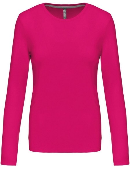 Dámské tričko - Kariban K383 s dlouhým rukávem - Fuchsia XXL