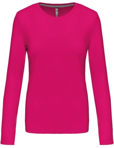 Dámské tričko - Kariban K383 s dlouhým rukávem - Fuchsia 3XL
