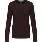 Dámské tričko - Kariban K383 s dlouhým rukávem - Chocolate 3XL