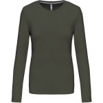 Dámské tričko - Kariban K383 s dlouhým rukávem - Dark khaki XXL