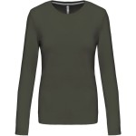 Dámské tričko - Kariban K383 s dlouhým rukávem - Dark khaki L