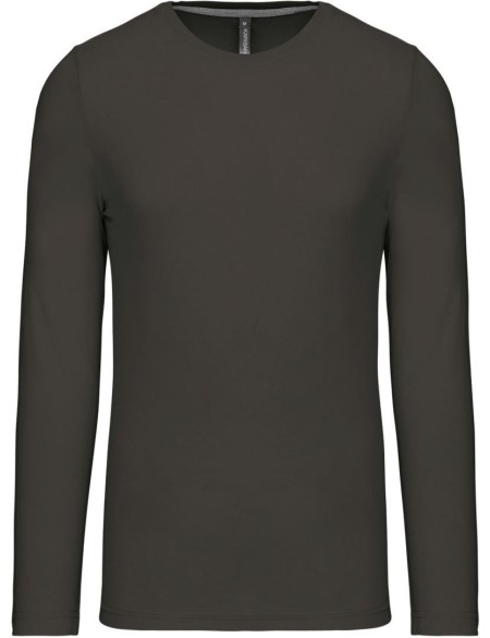 Pánské tričko - Kariban K359 s dlouhým rukávem - Dark grey L