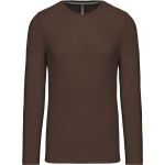 Pánské tričko - Kariban K359 s dlouhým rukávem - Chocolate XL