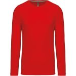 Pánské tričko - Kariban K359 s dlouhým rukávem - Červená 3XL