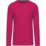 Pánské tričko - Kariban K359 s dlouhým rukávem - Fuchsia XXL