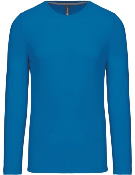 Pánské tričko - Kariban K359 s dlouhým rukávem - Tropical blue XL