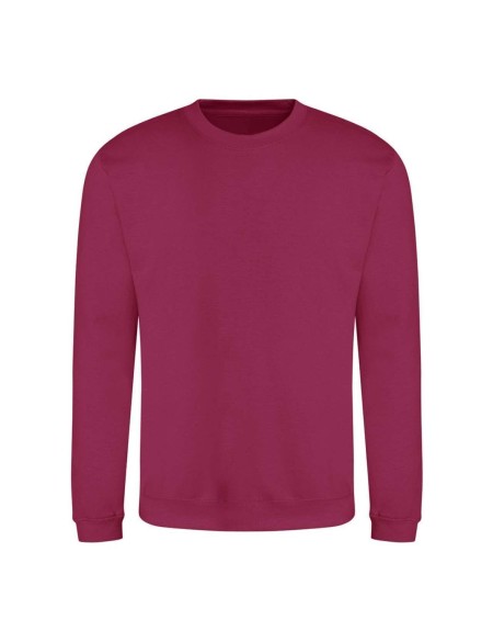 Unisex mikina bez kapuce JustHoods - Cranberry L