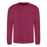 Unisex mikina bez kapuce JustHoods - Cranberry XL