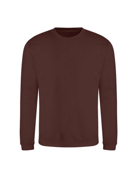 Unisex mikina bez kapuce JustHoods - Chocolate fudge brownie XS