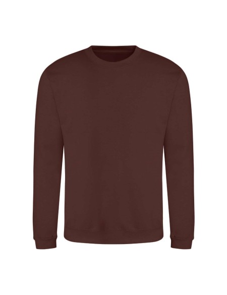 Unisex mikina bez kapuce JustHoods - Chocolate fudge brownie S