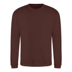 Unisex mikina bez kapuce JustHoods - Chocolate fudge brownie L