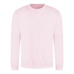 Unisex mikina bez kapuce JustHoods - Baby pink XXL