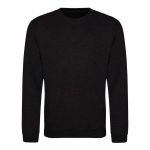 Unisex mikina bez kapuce JustHoods - Black smoke L