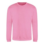 Unisex mikina bez kapuce JustHoods - Candyfloss pink XL