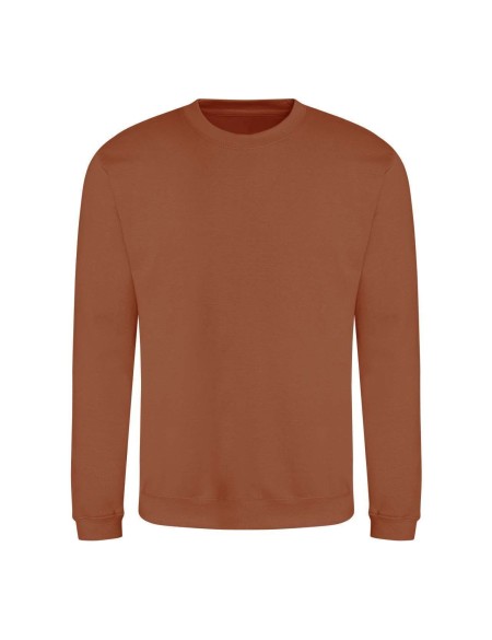 Unisex mikina bez kapuce JustHoods - Caramel latte L