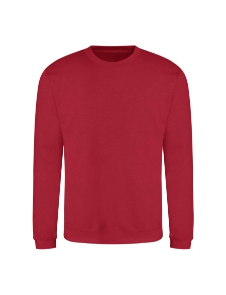 Unisex mikina bez kapuce JustHoods - Fire red S