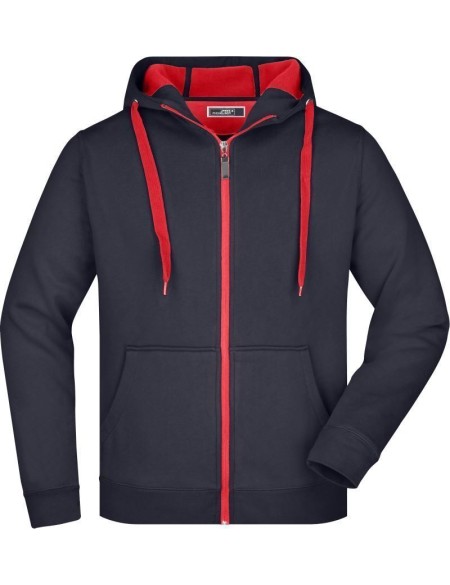 Pánská mikina Doubleface JN355 - Navy/red XXL