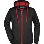 Dámská mikina s kapucí Doubleface - Black/red XL