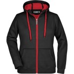 Dámská mikina s kapucí Doubleface - Black/red XL