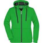 Dámská mikina s kapucí Doubleface - Fern green/graphite XXL