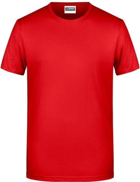 Pánské tričko z bio bavlny James+Nicholson 8008 - Tomato XL