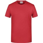 Pánské tričko z bio bavlny James+Nicholson 8008 - Carmine red melange XL