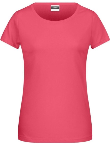 Dámské tričko z bio bavlny James+Nicholson 8007 - Raspberry XL