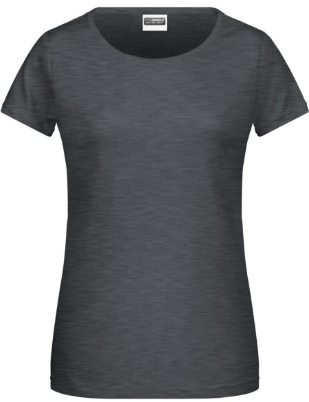 Dámské tričko z bio bavlny James+Nicholson 8007 - Black heather XS