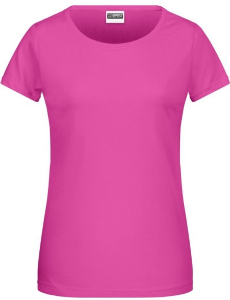Dámské tričko z bio bavlny James+Nicholson 8007 - Pink XS
