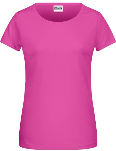 Dámské tričko z bio bavlny James+Nicholson 8007 - Pink M