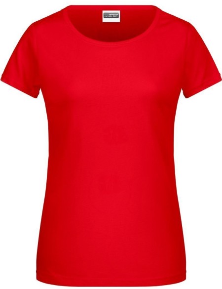 Dámské tričko z bio bavlny James+Nicholson 8007 - Tomato S