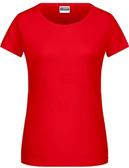 Dámské tričko z bio bavlny James+Nicholson 8007 - Tomato XL