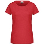 Dámské tričko z bio bavlny James+Nicholson 8007 - Carmine red melange XS