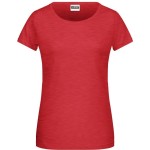 Dámské tričko z bio bavlny James+Nicholson 8007 - Carmine red melange S