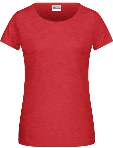 Dámské tričko z bio bavlny James+Nicholson 8007 - Carmine red melange L