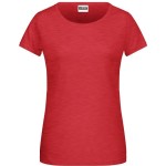 Dámské tričko z bio bavlny James+Nicholson 8007 - Carmine red melange XL