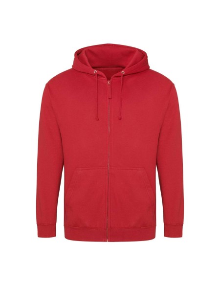 Pánská mikina na zip s kapucí ZOODIE - Fire red S
