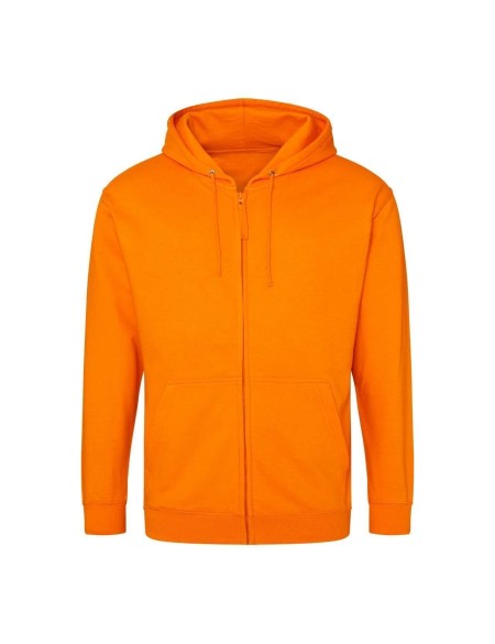 Pánská mikina na zip s kapucí ZOODIE - Orange crush XXL