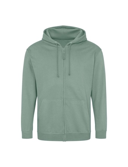 Pánská mikina na zip s kapucí ZOODIE - Dusty green S