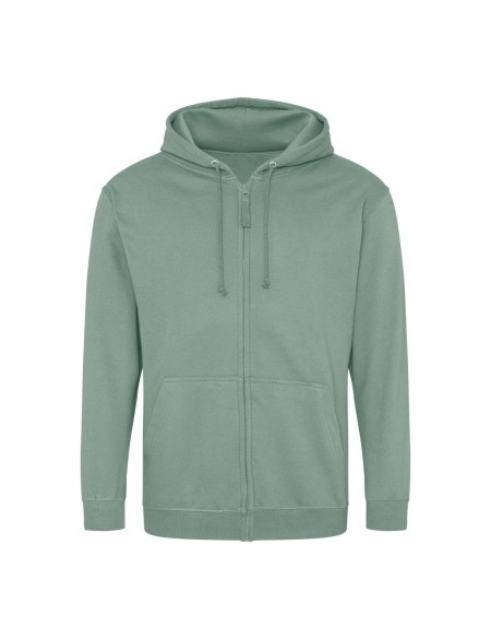 Pánská mikina na zip s kapucí ZOODIE - Dusty green L