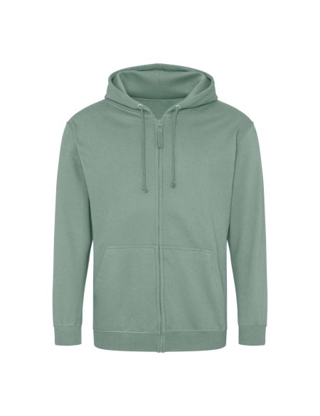 Pánská mikina na zip s kapucí ZOODIE - Dusty green XL