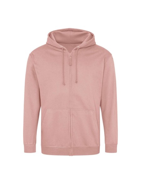 Pánská mikina na zip s kapucí ZOODIE - Dusty pink XXL